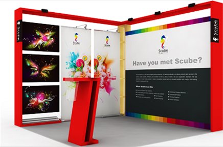 Beautiful red frame for exhibitions